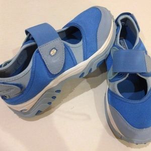 Skechers Blue Mary Jane Hook Loop Strap Sneakers